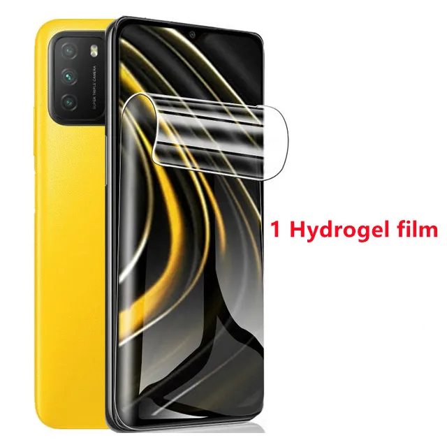 6-in-1 Hydrogel Film for Xiaomi Poco X3 Pro F3 M3 GT Screen Protectors for Redmi Note 10 9 Pro 10s 9T 9S 8T 5G Camera Lens Film 1 Hydrogel Film