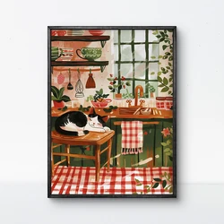 Graffiti Black Cat Street Art Canvas: Whimsical Wine & Sleep Wall Decor - 40X60cm Unframed (XZ020 - 20)