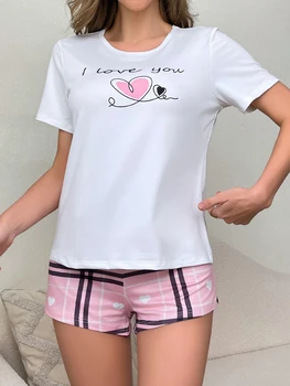Women's new style pajamas short-sleeved blouse shorts two-piece elegant casual lovely home wear