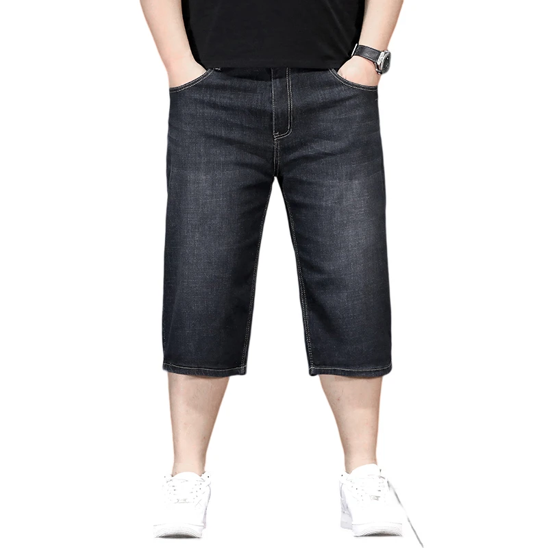 New Large Size 7 Point Length Denim Jeans For Men Chubby Handsome Enlarged 5XL 6XL 7XL Casual Denim Short Pants For Male 4