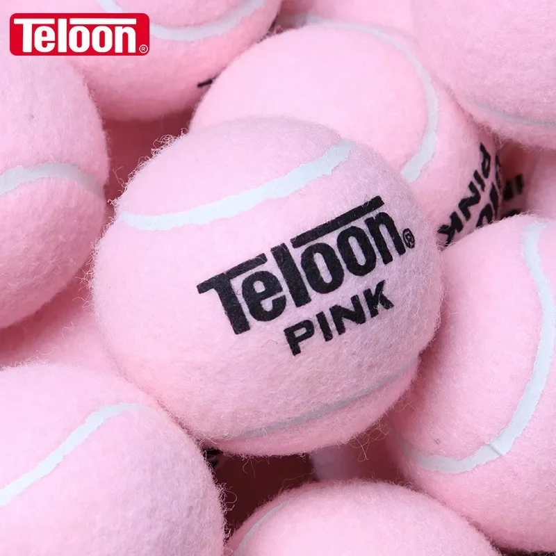 1/2/4PCS Teloon Pink Tennis Balls Double Player Practice Ball Acrylic Wool Cloth + Rubber Liner Female Beginners Training Tennis