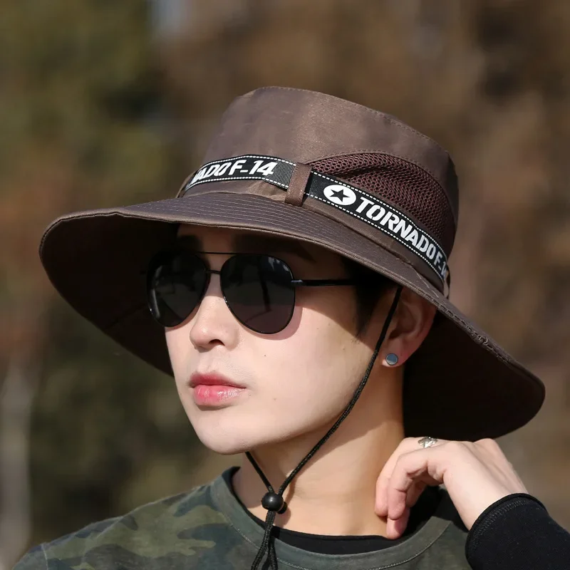 용수철 여름 태양 모자, 낚시 모자, 야외 등산 태양 모자, 큰 챙 태양 모자, 남..