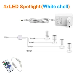 Enhanced LED Spot Light with RF Remote Control - Dimmable Mini Aluminum Ceiling Lamps for Kitchens and Retail Spaces (Natural White)