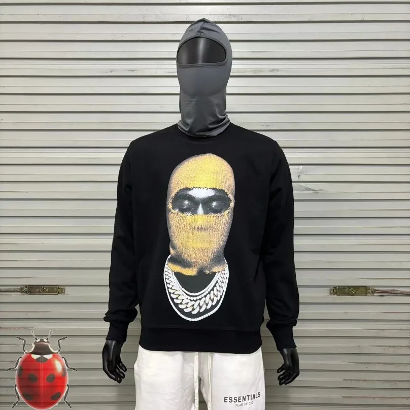 Close Eye Male Damaged Yellow Hat Masked IH NOM UH NIT Sweatshirts Terry Clothes Hoodie Men Women Oversize Casual Sweatshirts