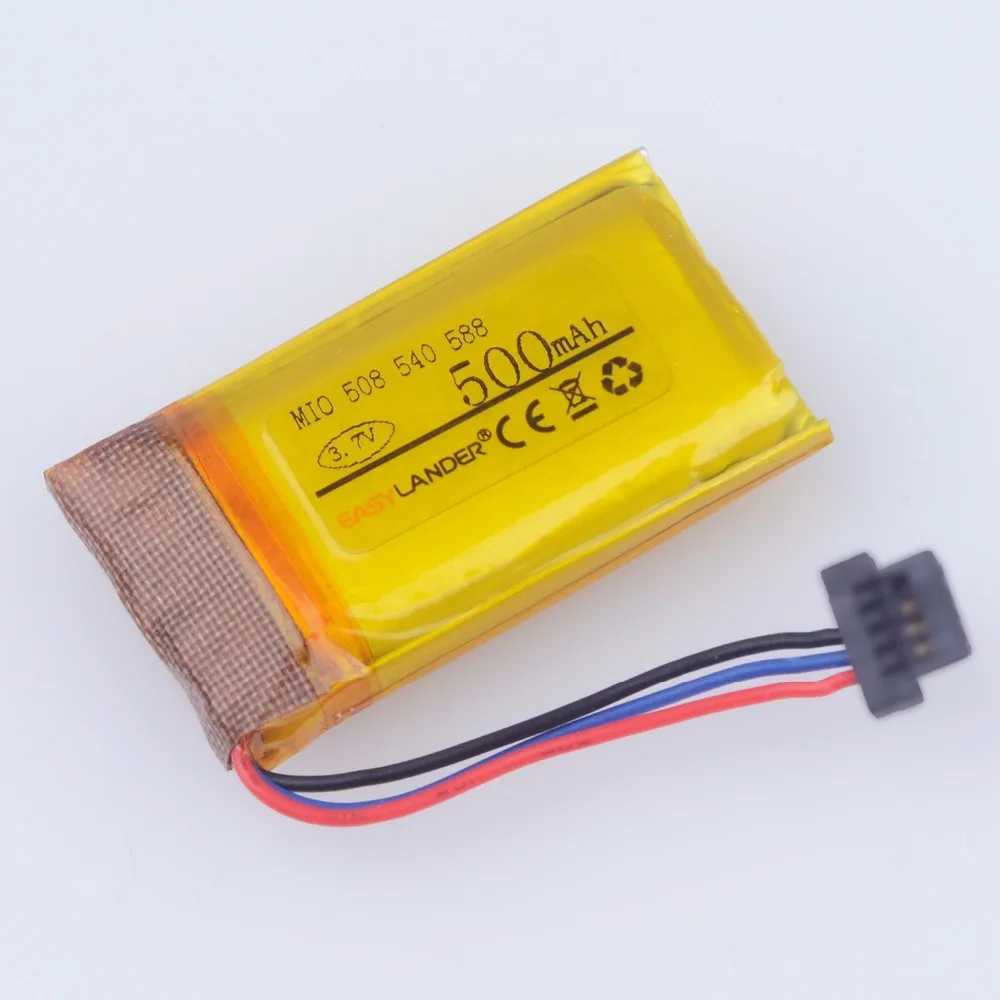 

Перезаряжаемый литий-полимерный аккумулятор 3,7 в 500 мАч для DVR GPS MIO mivue 508 MIO mivue 540 MIO mivue 588 pioneer vrec-dz300