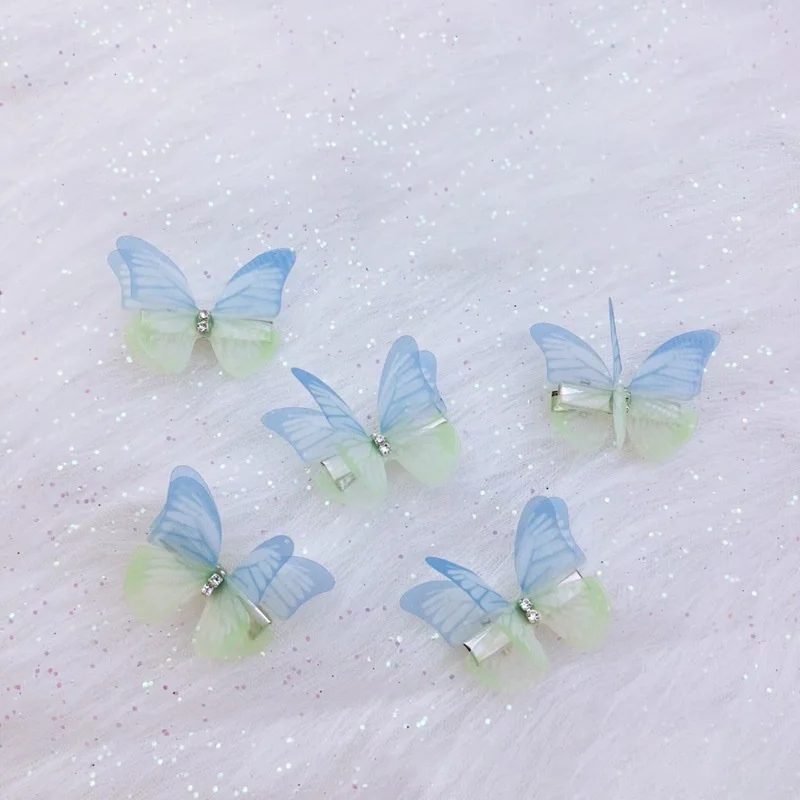 5PCS Neue Nette Prinzessin Mesh Doppel-schicht Schmetterling Schöne Mädchen Haarnadeln Kinder Headwear Hairgrip Haar Clips Haar zubehör – Detail 6