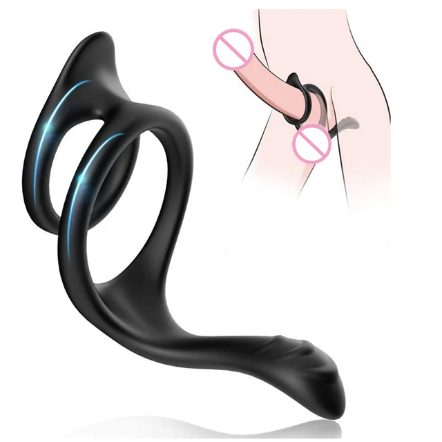 Silicone Double Penis Ring,Testicle Loops Massage,Delay Ejaculation Bdsm  Cock Sheath Ball Stretcher,Sex Toy for Men Masturbation - AliExpress
