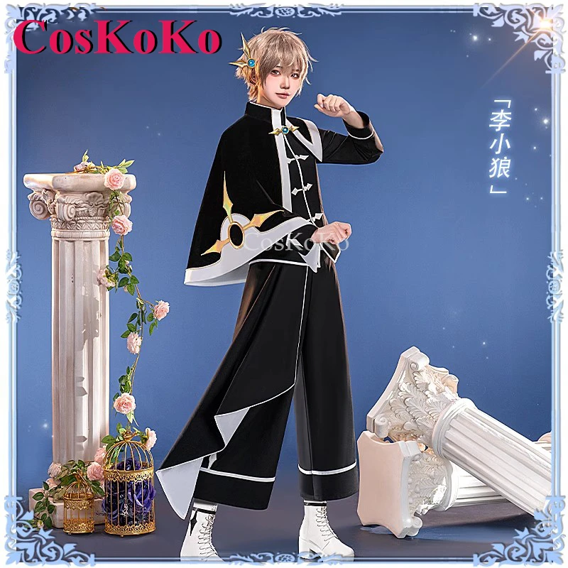 

CosKoKo Li Syaoran Cosplay Cardcaptor Sakura Costume Black And White Cover Fashion Uniforms Halloween Party Role Play Clothing