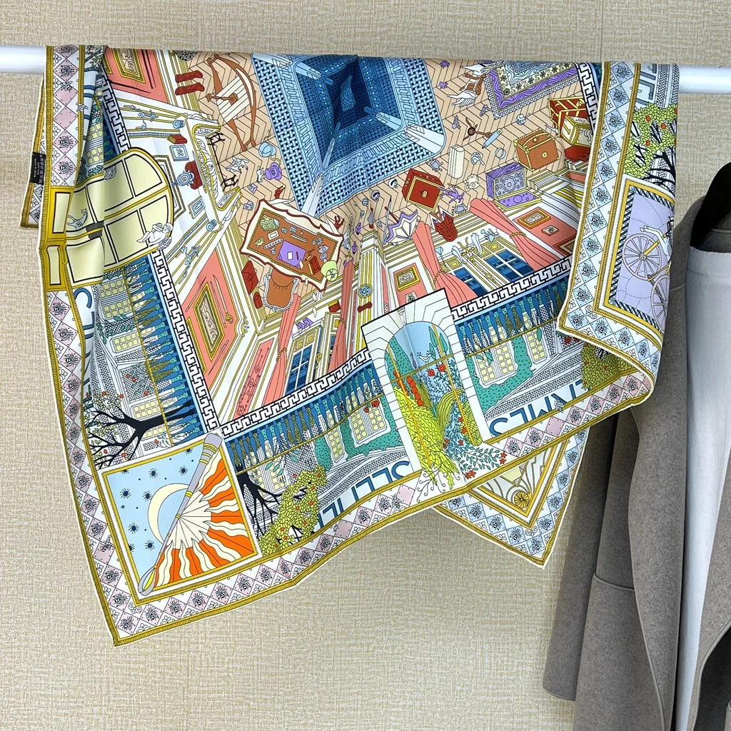 

Reversible Print Luxury Scarf Multi Functional Shawl Headscarf Coat