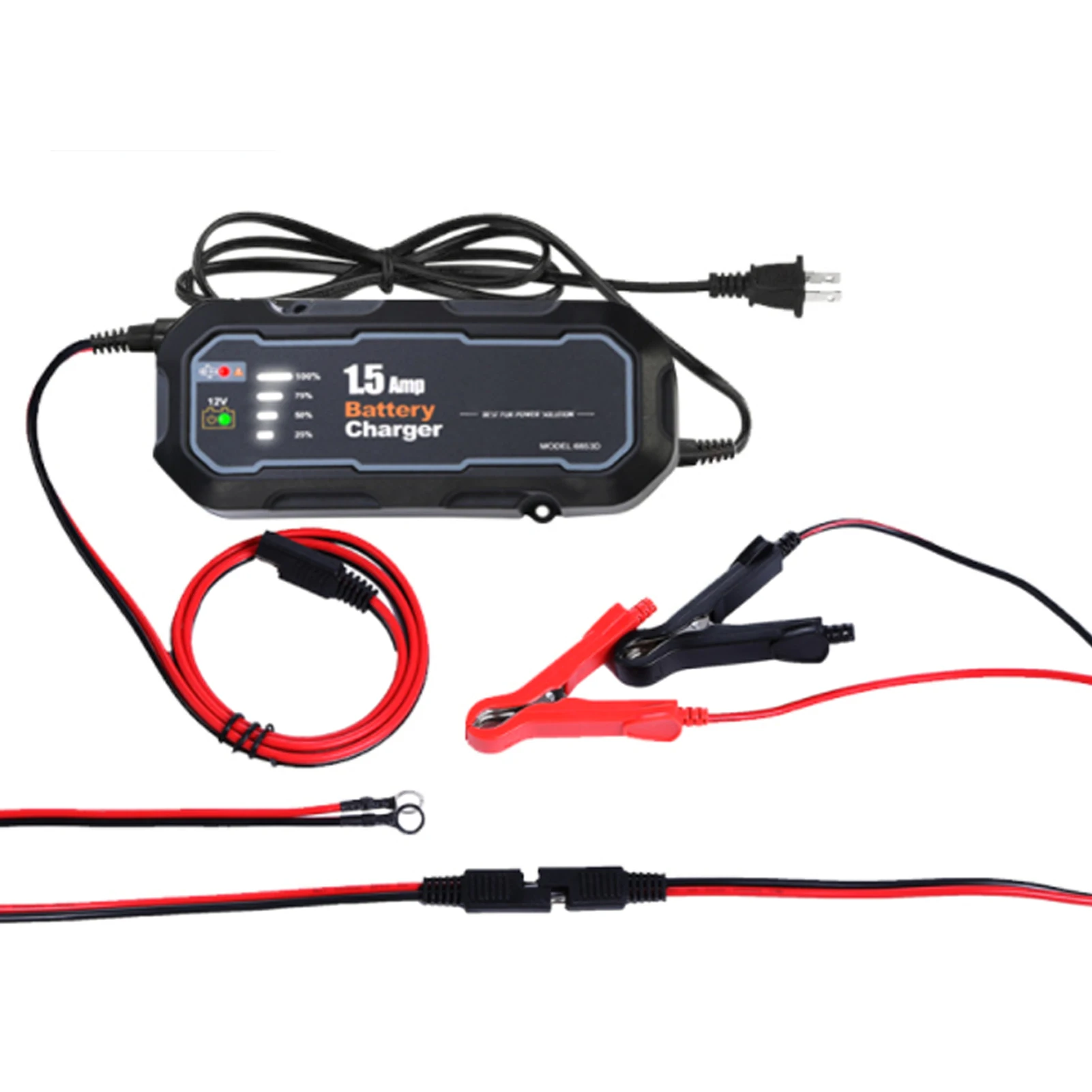 12V 1500mA Motorcycle Automatic Battery Charger Waterproof Charging