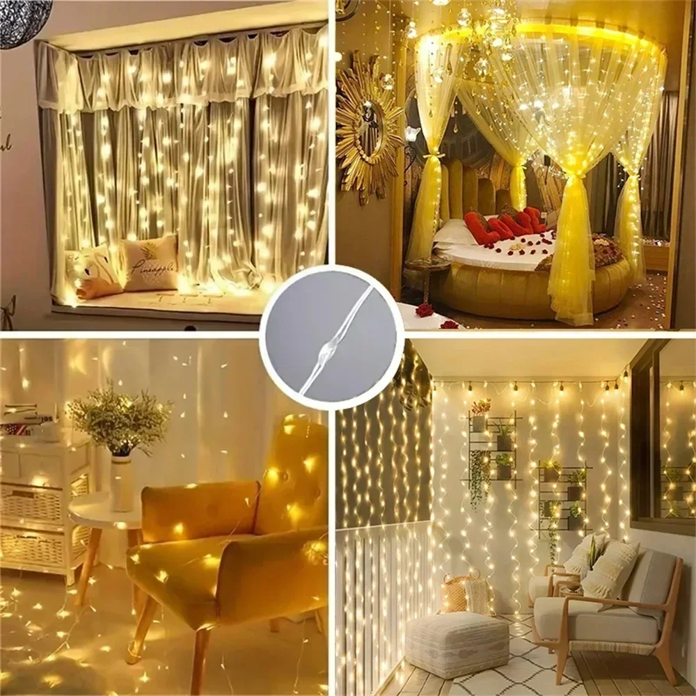 USB Remote Control LED Curtain Fairy Lights 6