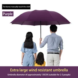 Deluxe Extra Large Wind - Resistant Dual - Use Sunshade Umbrella (Deep Purple)