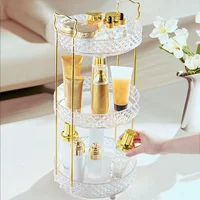 Rotating Makeup Organizer, Bedroom Dresser or Vanity Countertop Storage, clear cosmetic storage rack,Cosmetics display stand 1