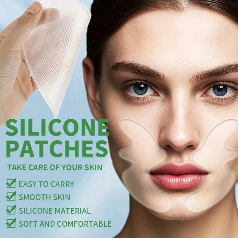 Reusable Silicone Facial Patches for Smile Lines & Chin Anti-Wrinkle Skin Lifting Overnight Facial Patches Reduce Fine Lines
