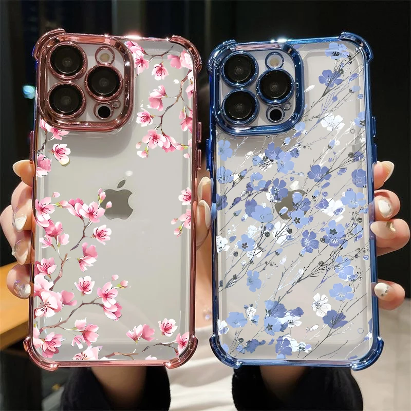 Elegant Flower Electroplating Phone Case