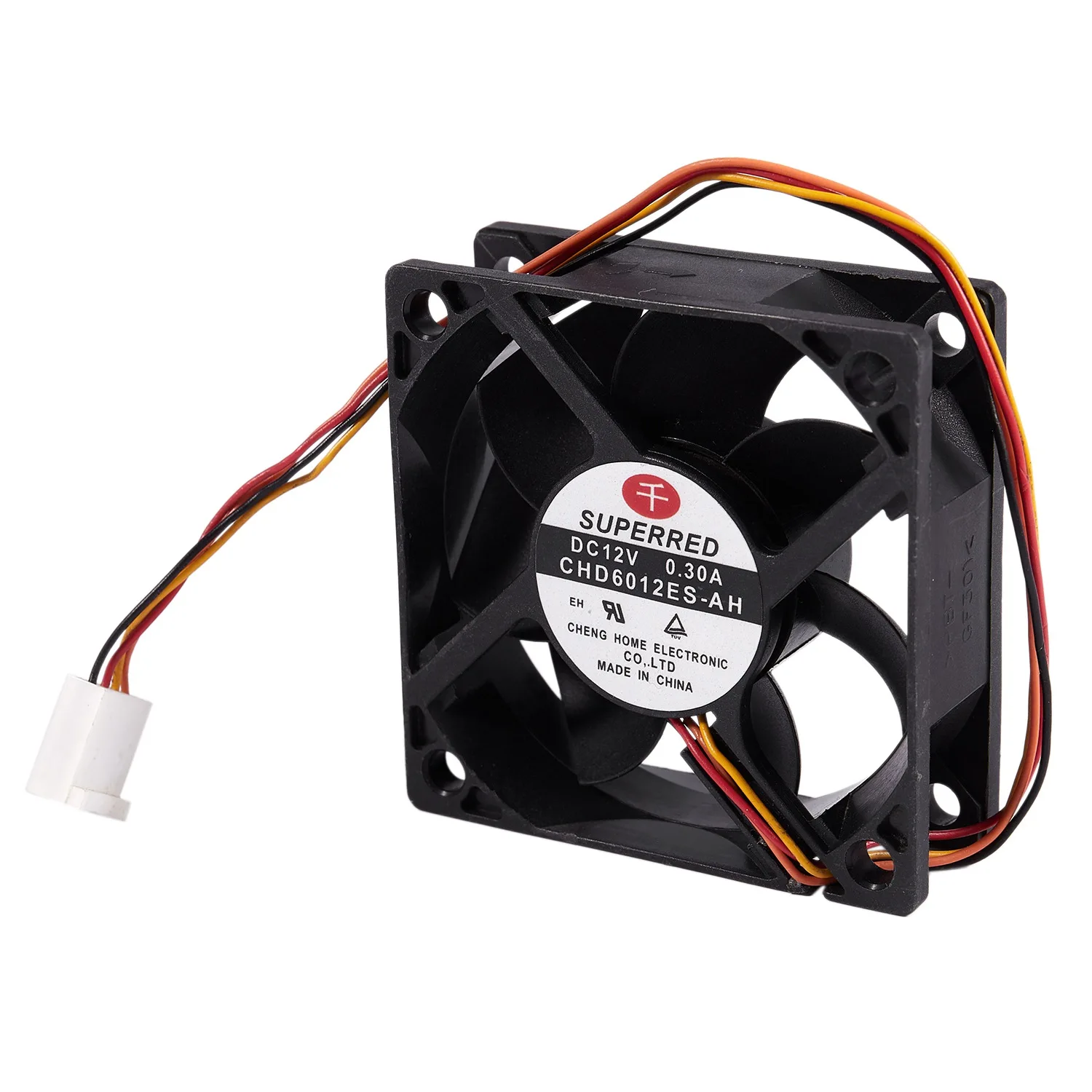 PC 컴퓨터 케이스 선풍기 CHD6012ES-AH, DC 12V, 0.3A, 60mm, 4 핀 커넥터