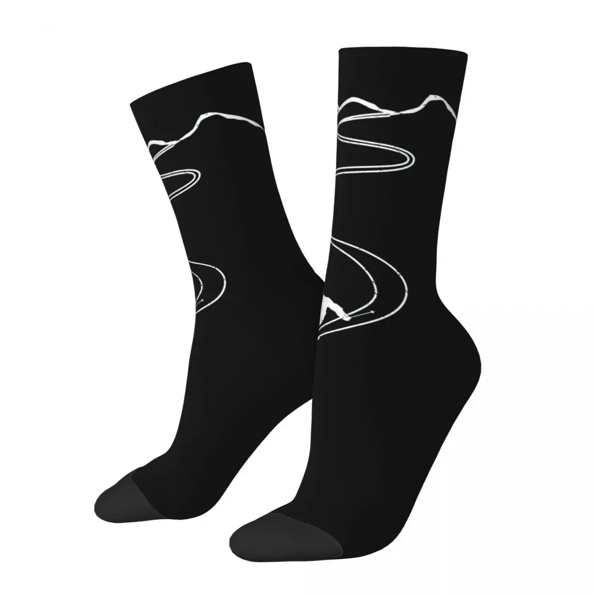 

Funny Men's compression Socks Skiing Gift For Skier Vintage Harajuku Mountaineering Motion Hip Hop Seamless Crew Crazy Sock