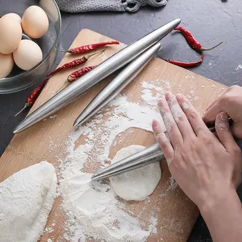 Mattarello in acciaio inossidabile 18/24/30 cm Utensili da cucina Pasta Cottura Pizza Tagliatelle Biscotto Gnocchi Fare Strumenti di cottura antiaderenti 1