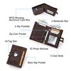 CONTACT'S Genuine Leather AirTag Wallets for Men RFID Aluminum Card Holder Metal Wallets Zip Coin Purse Money Clip Men's Wallets 5