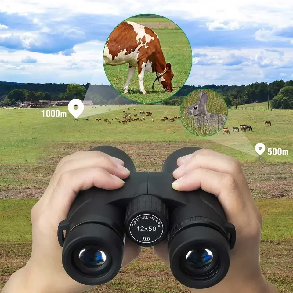 12X50 HD Professional Binoculars Telescope Long Range High Magnification IPX4 Waterproof Telescope,For Birdwatching Spyglass 2
