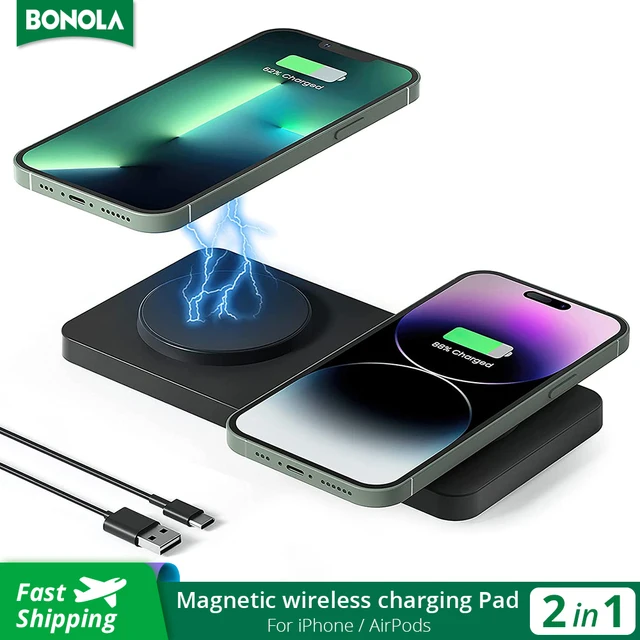 Bonola Dual Magnetic Wireless Charger 2 in 1 Stand: The Perfect Charging Solution for Your Apple Devices