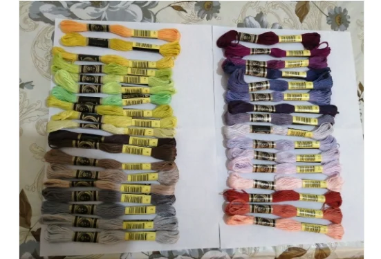 35 NEW DM*C Colors Cotton Floss Cross stitch Embroidery Thread 6 Strands Double Mercerized Singed Long Fiber