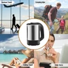 Mini Electric Kettle Tea Coffee Stainless Steel 1000W Portable Travel Water Boiler Pot 0.5L For Hotel Family Trip 2