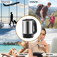 Mini Electric Kettle Tea Coffee Stainless Steel 1000W Portable Travel Water Boiler Pot 0.5L For Hotel Family Trip 2