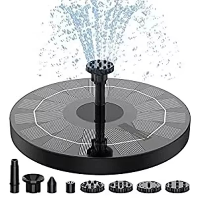 Solar fountain mini solar water fountain pool pond waterfall fountain garden decoration outdoor bird bath solar powered floating water