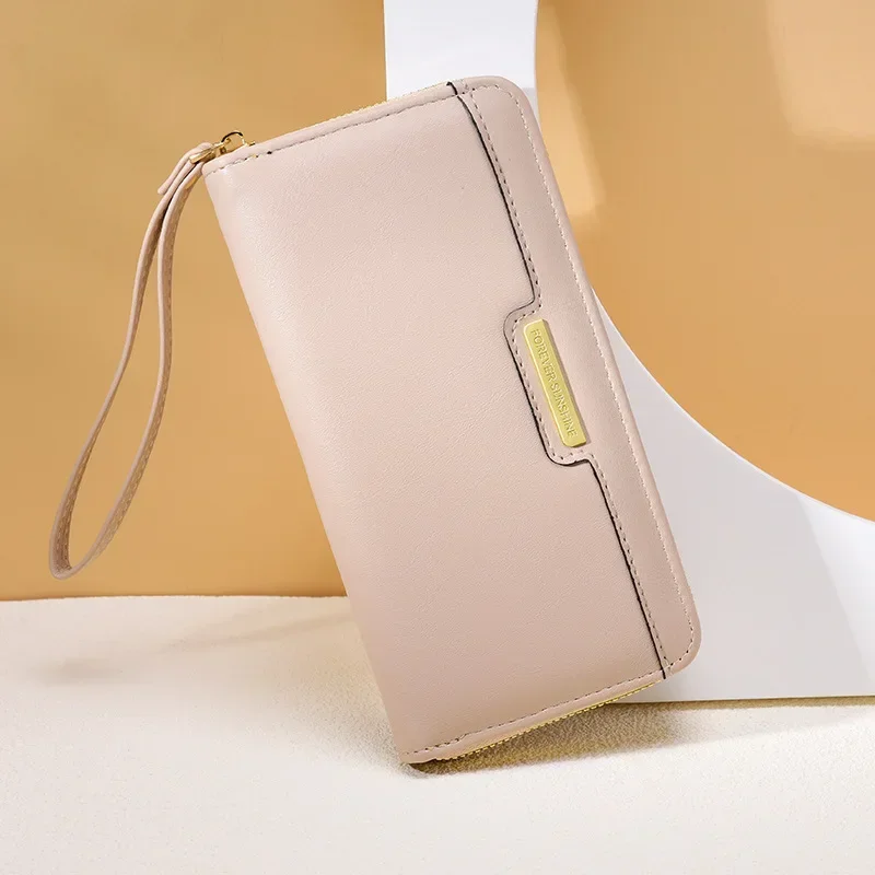 

Корейский женский кошелек, кошелек для девушек, Длинный Простой кошелек на молнии с несколькими отделениями для карт и монет, кошелек с зажимом для женщин, свежий и милый