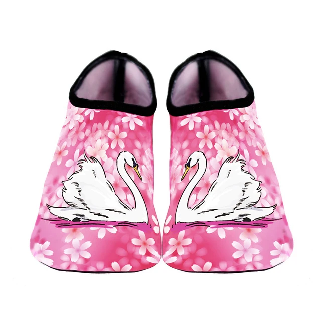 Men Beach Aqua Socks Women Kid Swimming Water Sport Barefoot Sneaker Gym Yoga Fitness Dance Swim Surfing Diving Snorkeling Shoes White Swan