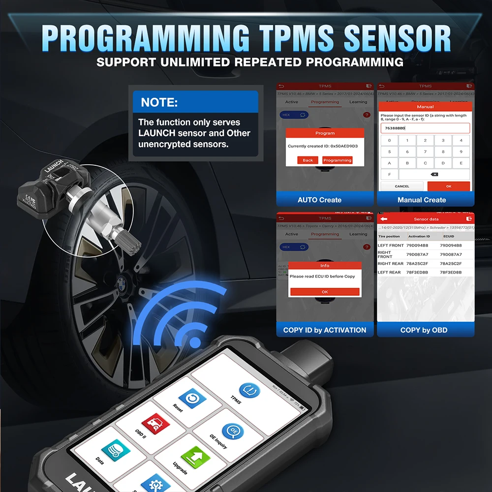 LAUNCH X431 Creader 5011 V2 Unlimited Sensor Programming Modes