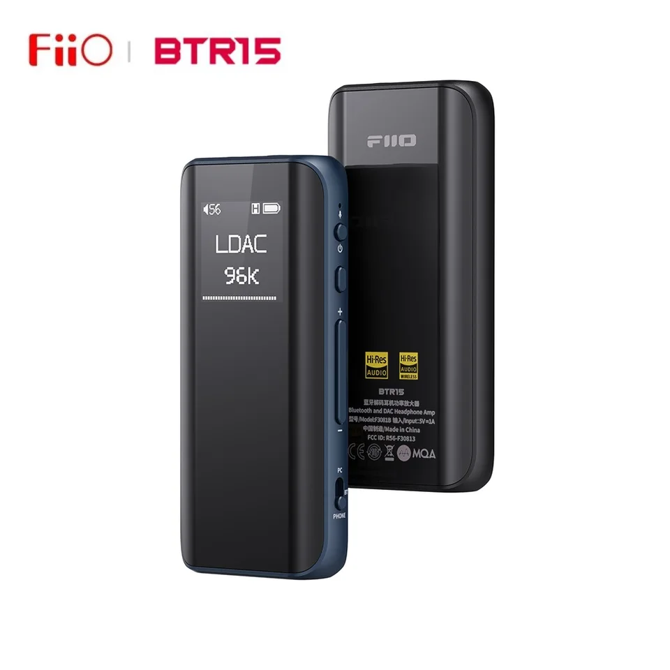Bluetooth FiiO-BTR15ヘッドフォンアンプ,dac,dsd256レシーバー,ldac