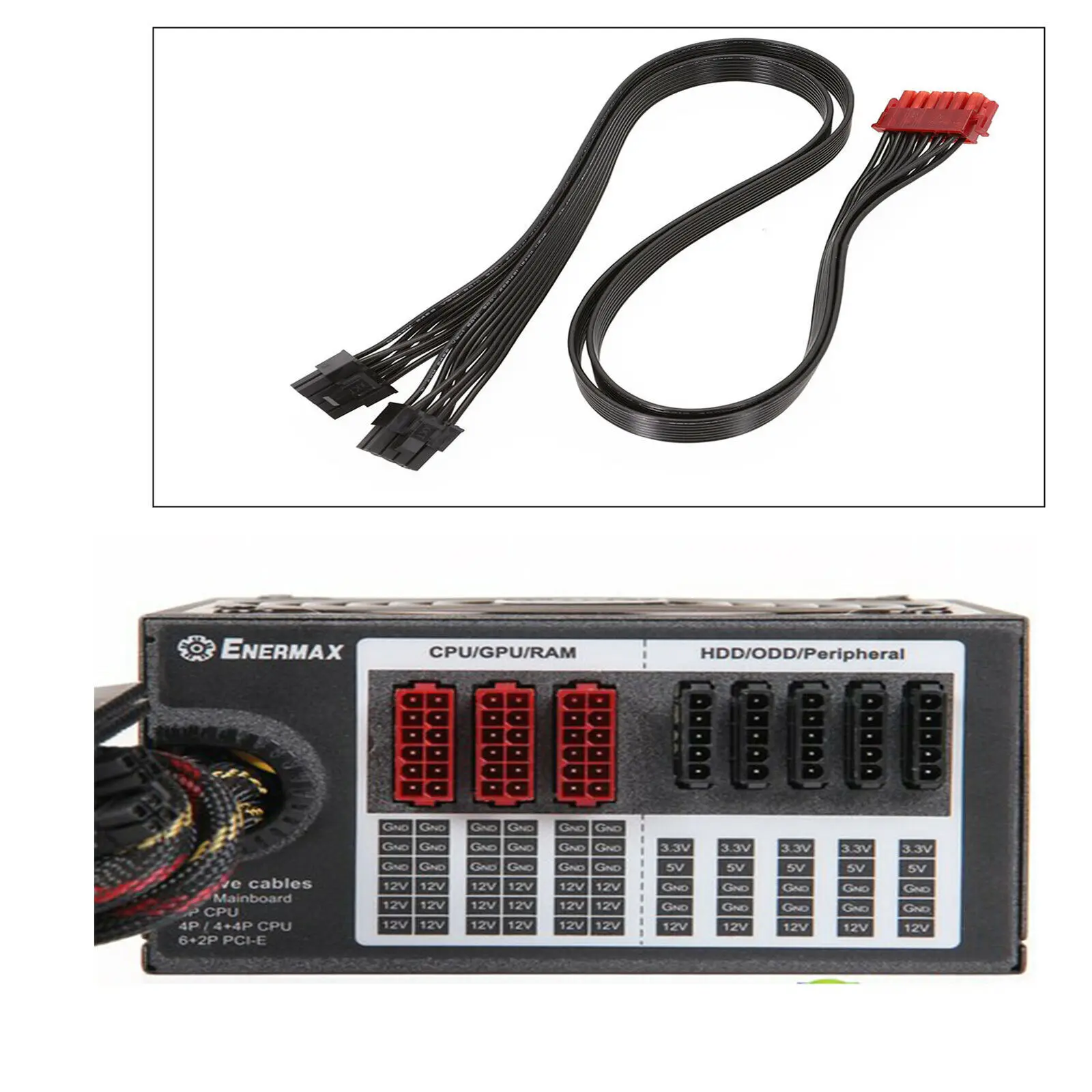 

12Pin PSU-двойной PCI-E 8Pin (6 + 2) Графическая карта, Линейный модуль, замена кабеля для Enermax Power с красным разъемом 12P, аксессуары