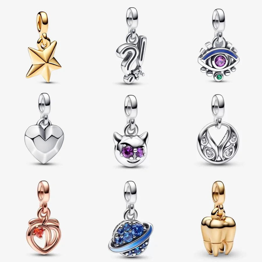 

2022 New 925 Sterling Silver ME Little Devil Mini Dangle Fit Pandora Me Bracelet Heart Mini Dangle Petite Charm DIY Jewelry