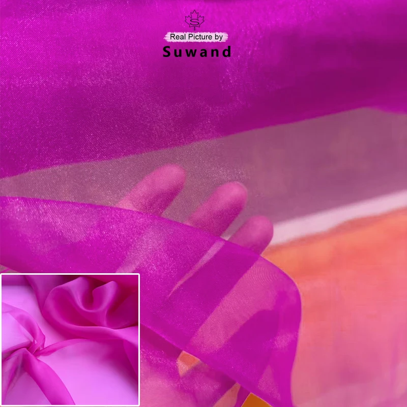 Elegant Purple Matte Organza Bridal Fabric – 150cm Wide Sheer Material for Gowns and Wedding Decor