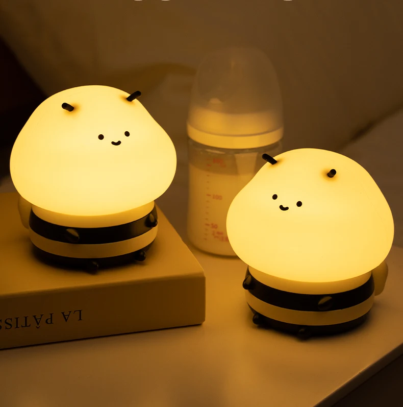 LED Night Lights Bee Creative Bedside Room Decoration Atmosphere LED Light Desk Lamp Nightlight for Kids Christmas Birthday Gift