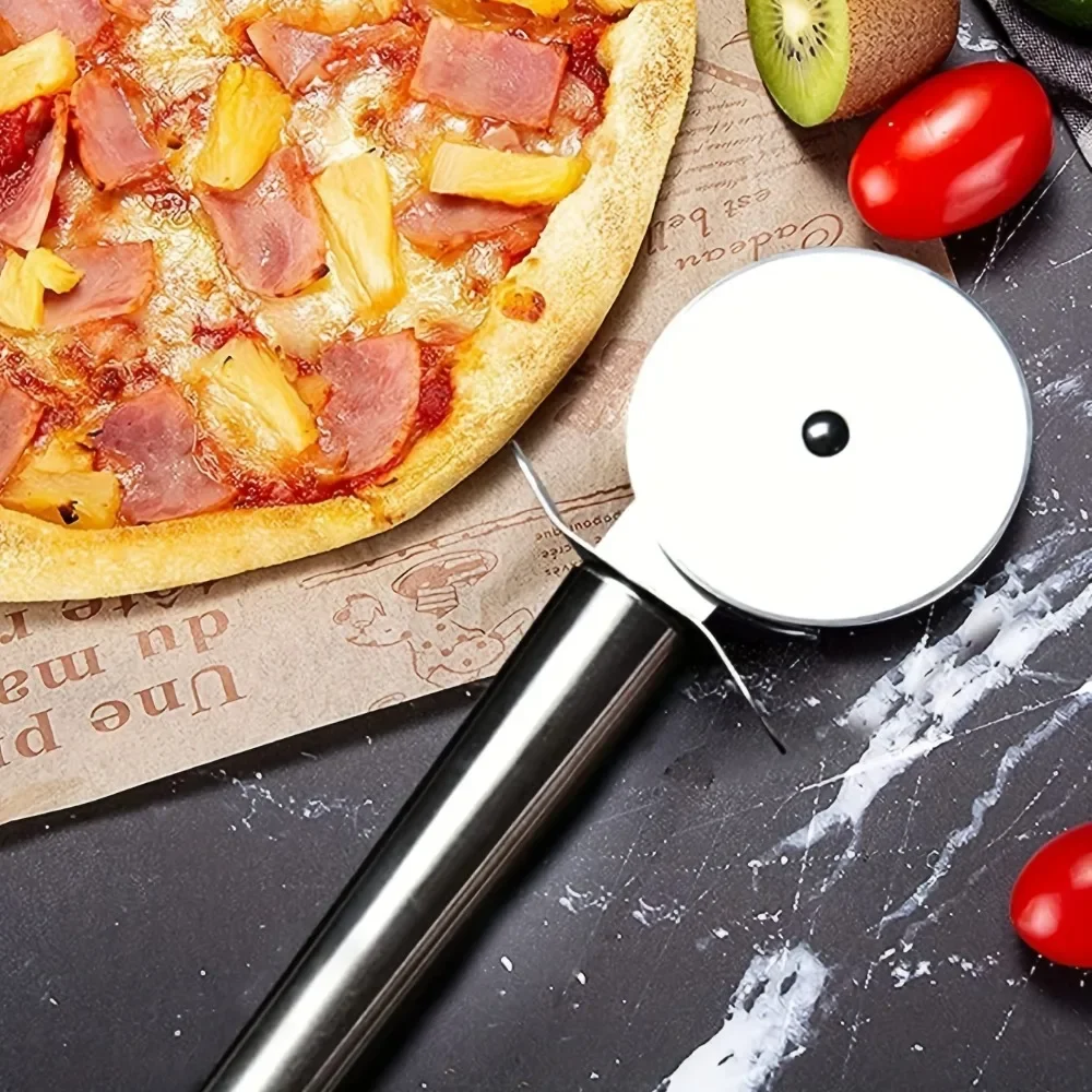 Stainless Steel Kitchen Pizza Cutter Wheel Server Tools Mooncake Shovel Waffle Cookies Dough Slicer Manual Pizza Cutter Wheel Pizza Cutter Roller Cutter Pizza Bakeware Pizza Knife Pizza Roller Pizza Roller Pin