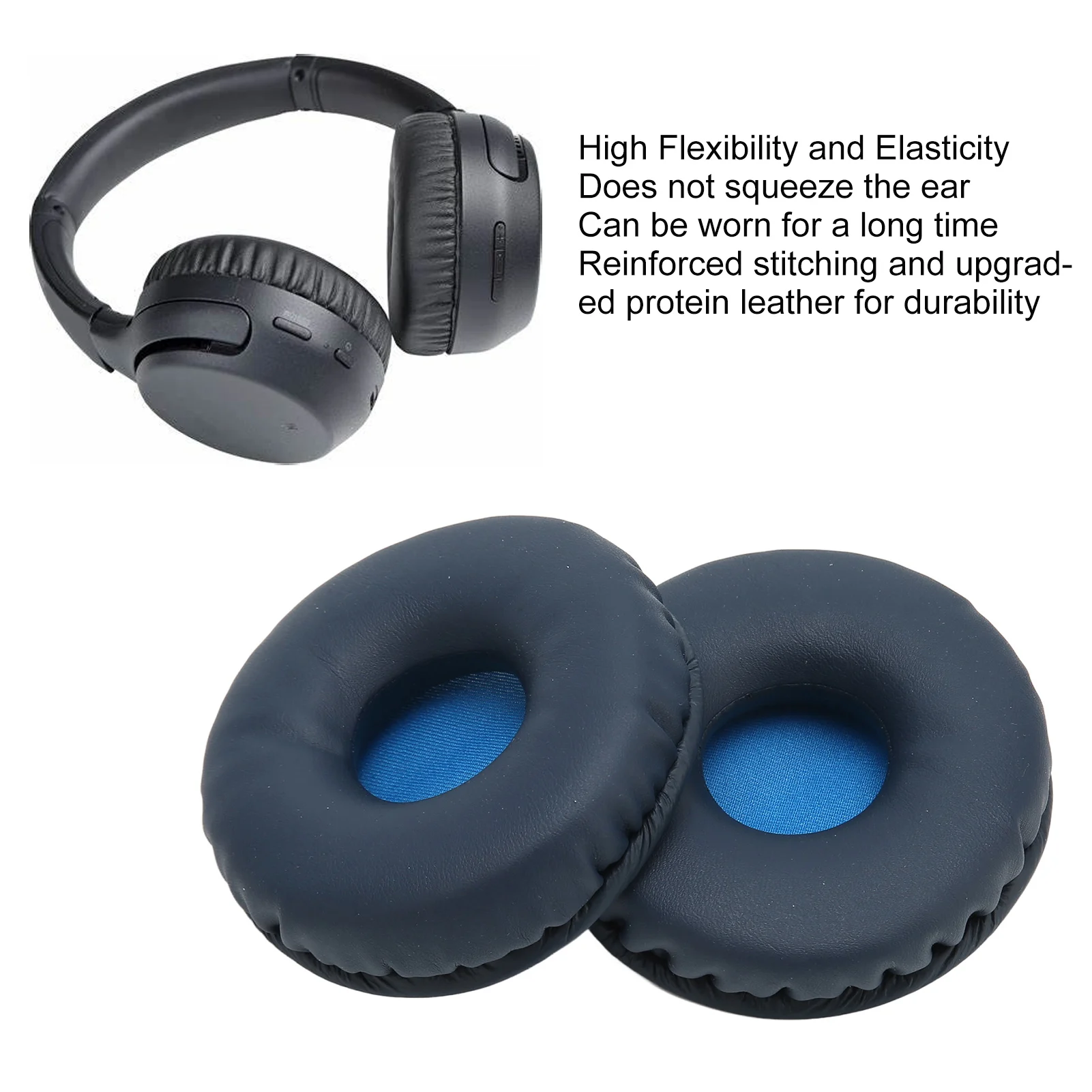 Headphone Ear Pads Protein Leather Memory Foam Replacement Ear Pad Cushions for WH XB700 Wireless Headphones Headphone Ear Pads