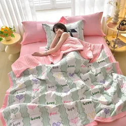 Lightweight Quilted Summer Blanket - Soft, Breathable, and Washable Queen Size Duvet - 180x200cm 3 pcs set (10)