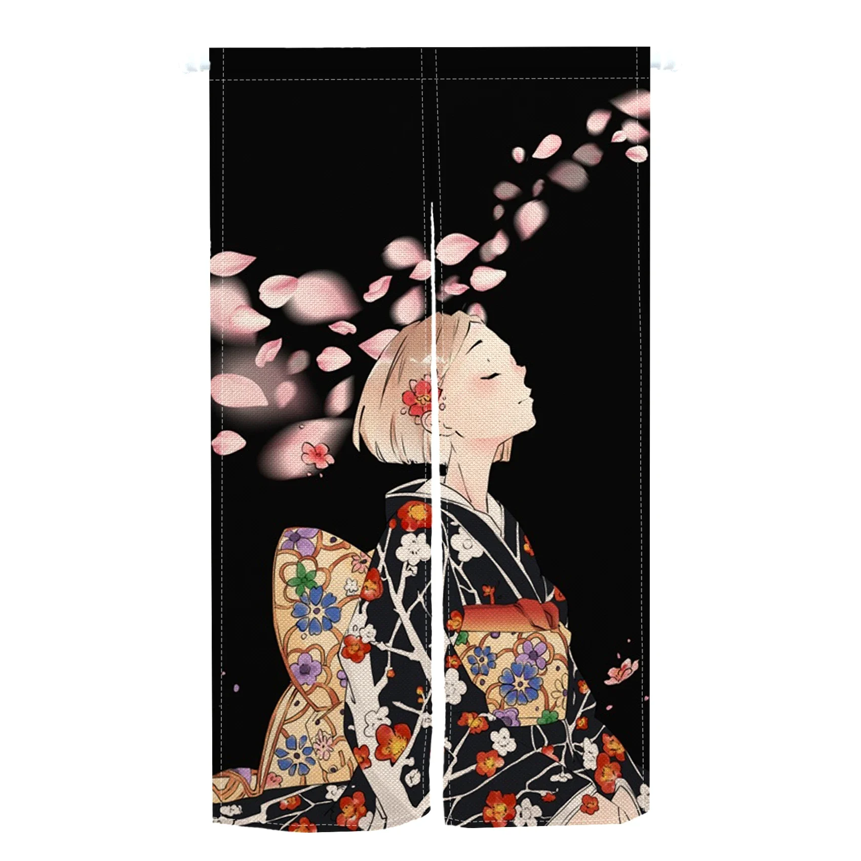 Japanese Style Geisha Door Curtain Ladies Kitchen Bedroom Bathroom Izakaya Wind and Moon Place Partition Half Curtain Decoration 2