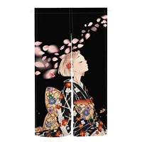 Japanese Style Geisha Door Curtain Ladies Kitchen Bedroom Bathroom Izakaya Wind and Moon Place Partition Half Curtain Decoration 2