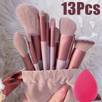 Wholesale 14 PCS Makeup Brushes Set Eye Shadow Foundation Women Cosmetic Brush Eyeshadow Blush Beauty Soft Make Up Tools Bag