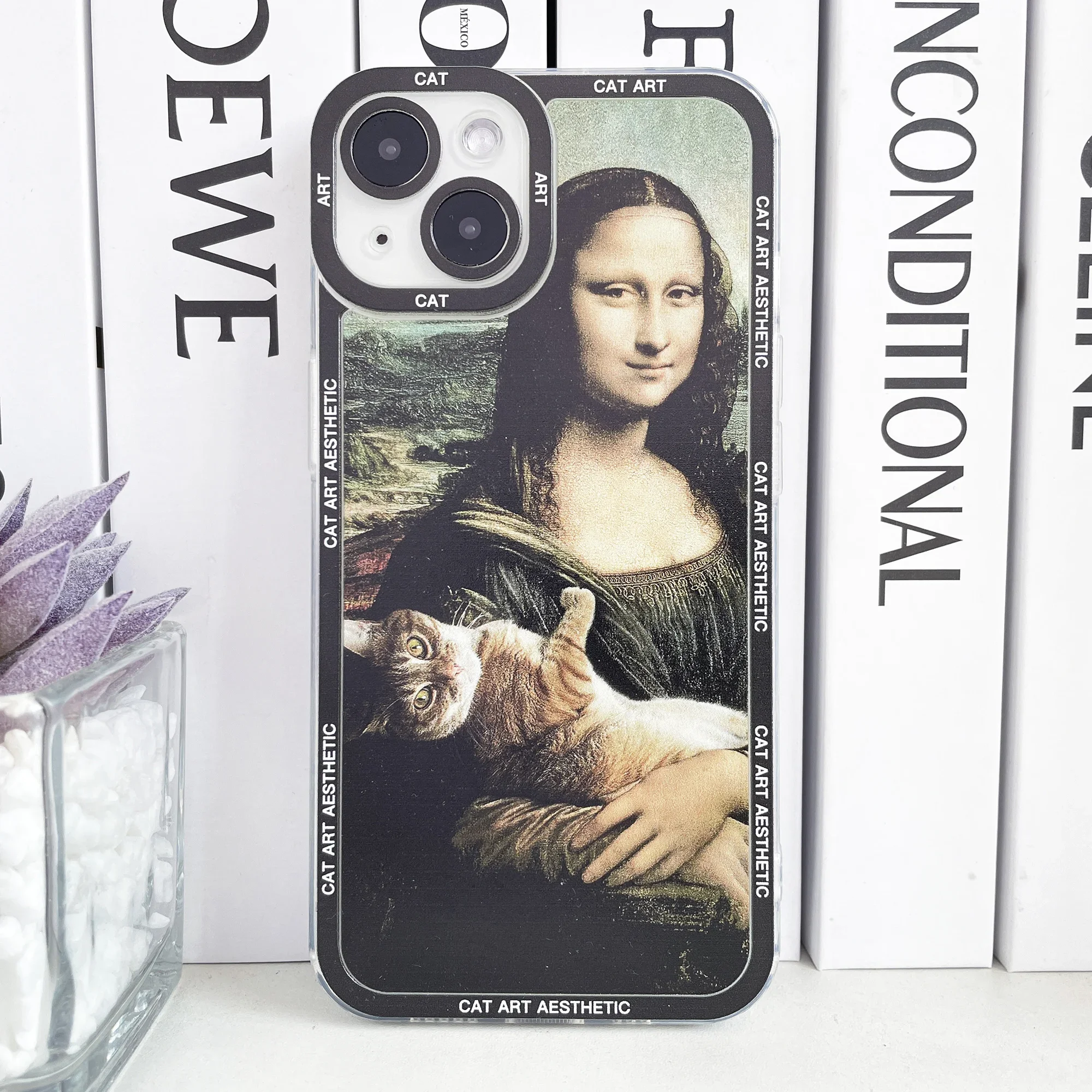 Funda de teléfono para iPhone, carcasa con diseño de gato divertido, Van Gogh, Gustav, Klimt, Mona Lisa, Edvard, Munch, The Scream, Hieronymus, Bosch