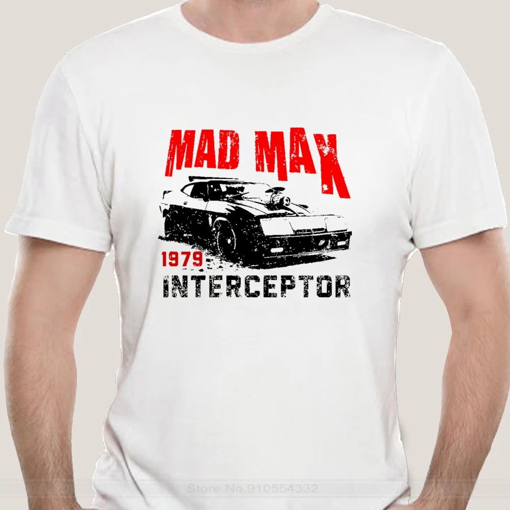 Maglietta Da Uomo Maglietta Mad Max Interceptor 1979 Magliette Vintage Bianche T-Shirt Da Donna Fashion T-Sdhirt Men Cotton Brand Teeshirt