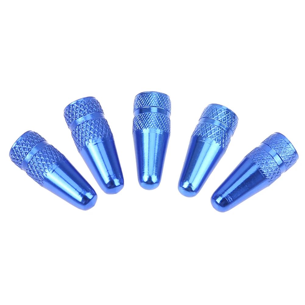 Set of 5 Premium Bicycle Valve Stem Dust Caps for Mountain and Road Bikes