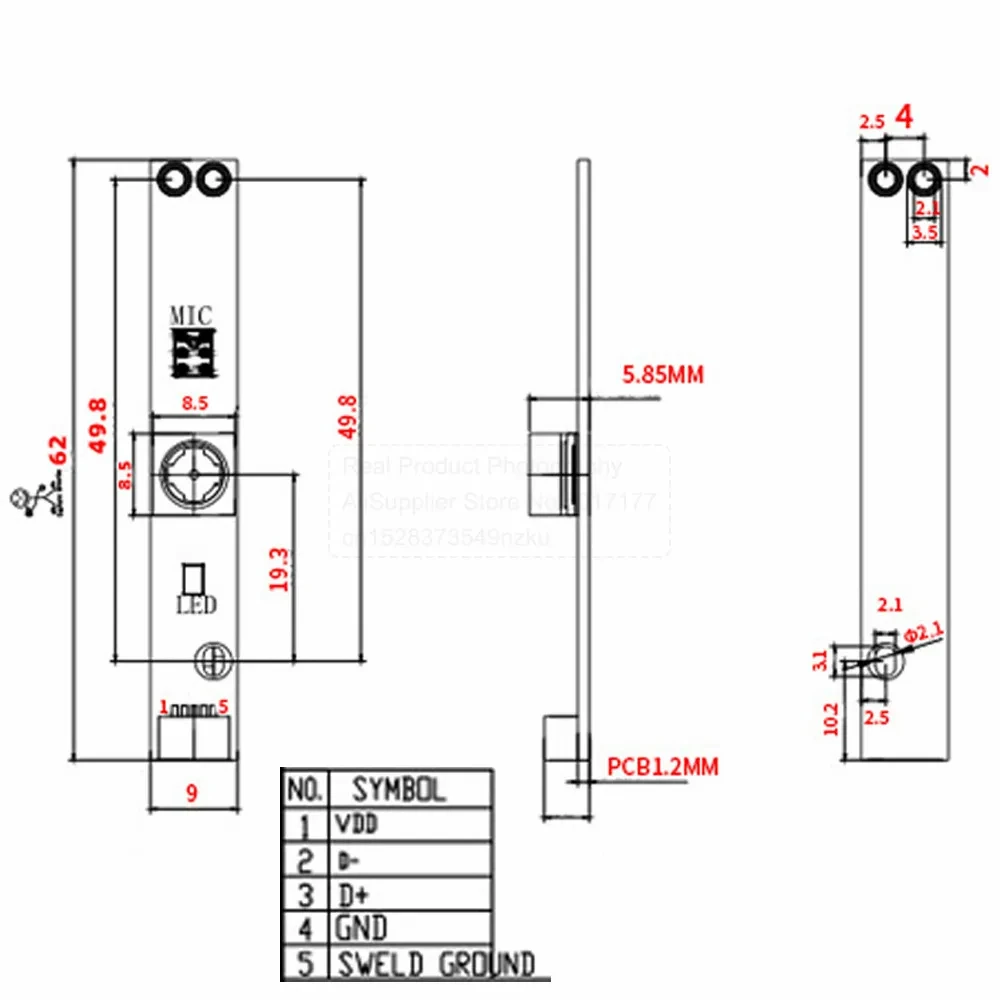 Ov5648 USB-Kamera modul 68 Grad Autofokus mit Blitzlicht und Mikrofon HD 5mp für Win Android iOS Linx – Detail 16