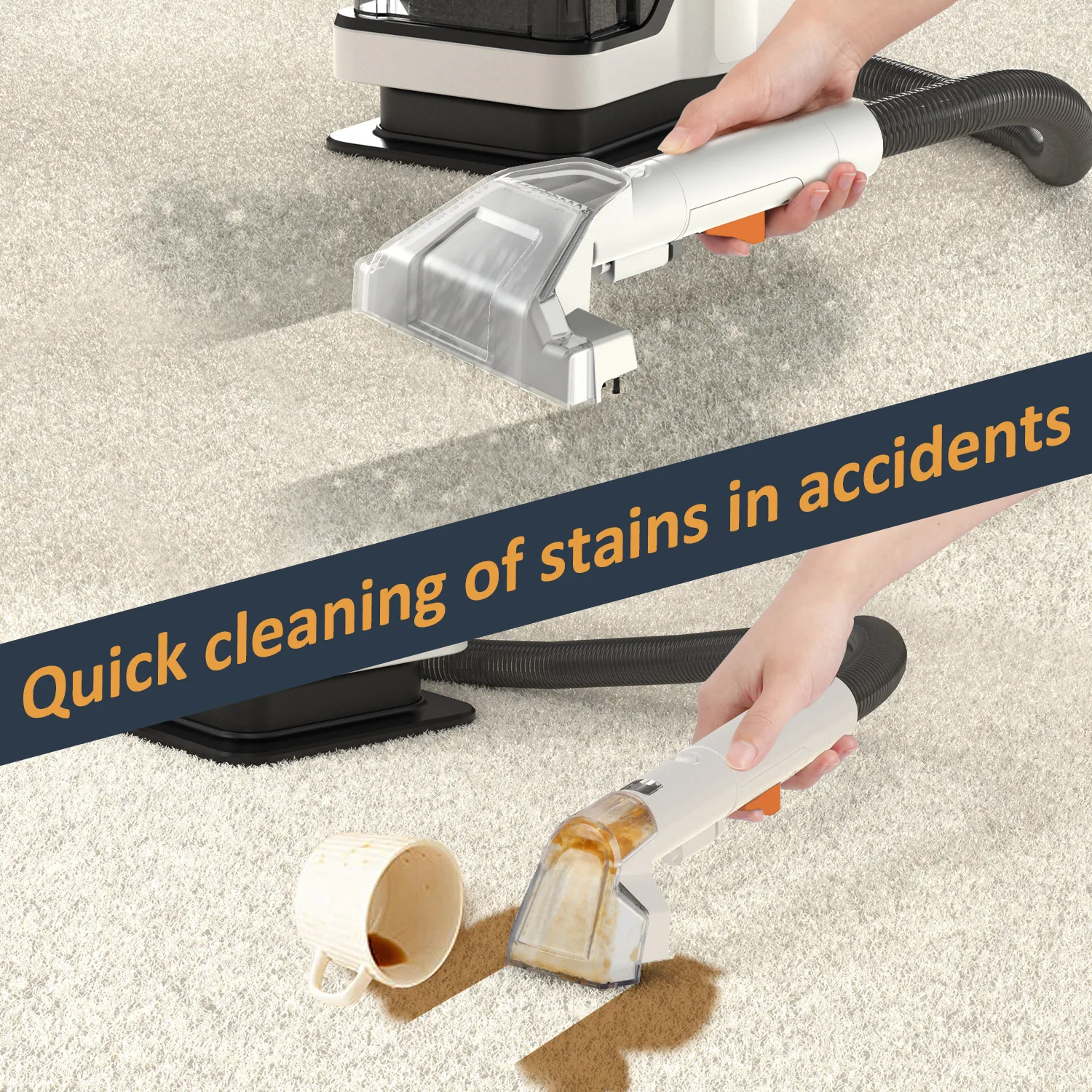 GOOVI Spot Cleaner 750/450W 11/15KPa Handheld Carpet Cleaner for Sofa Curtain Spray Suction Integrated Machine Clean Machine 6