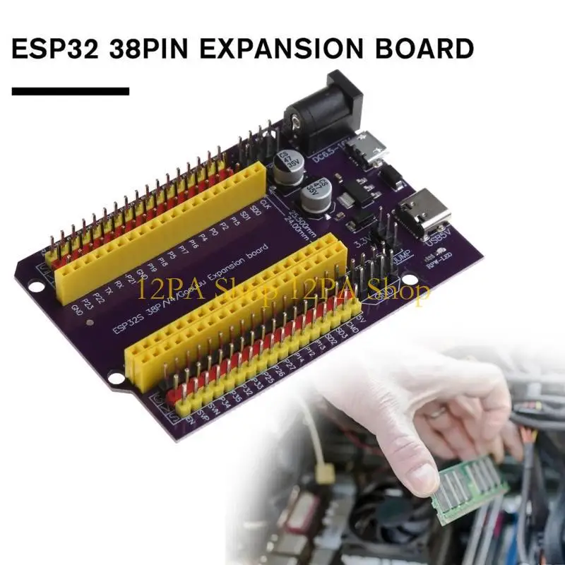 12PA ESP32 38P 확장 보드 ESP-WROOM-32 TypeC/마이크로 USB 듀얼 코어, WiFi+블루투스