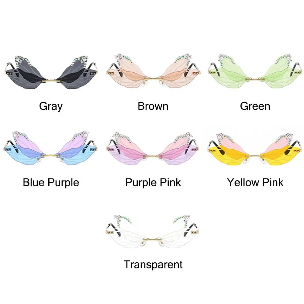 Rimless Dragonfly Wing Sunglasses Shades